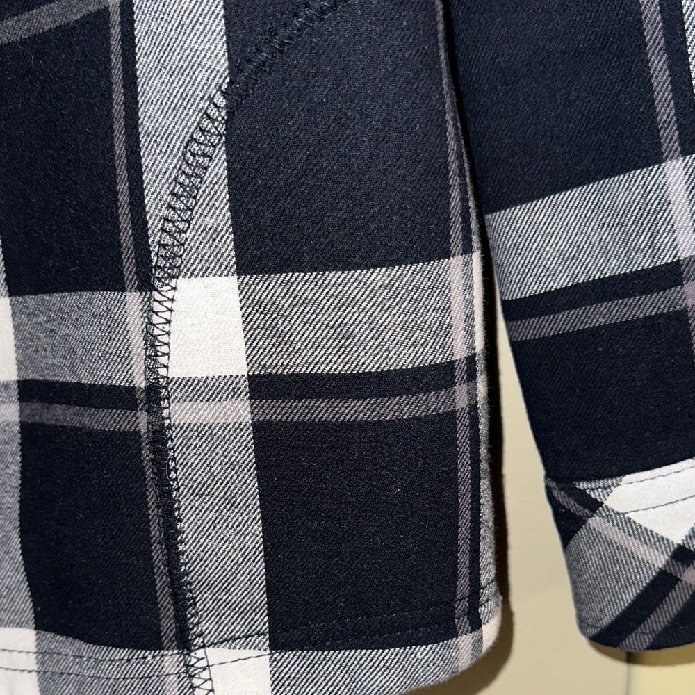 Orvis Black & White Plaid Snap-Front Shirt Jacket - Picture 3 of 6